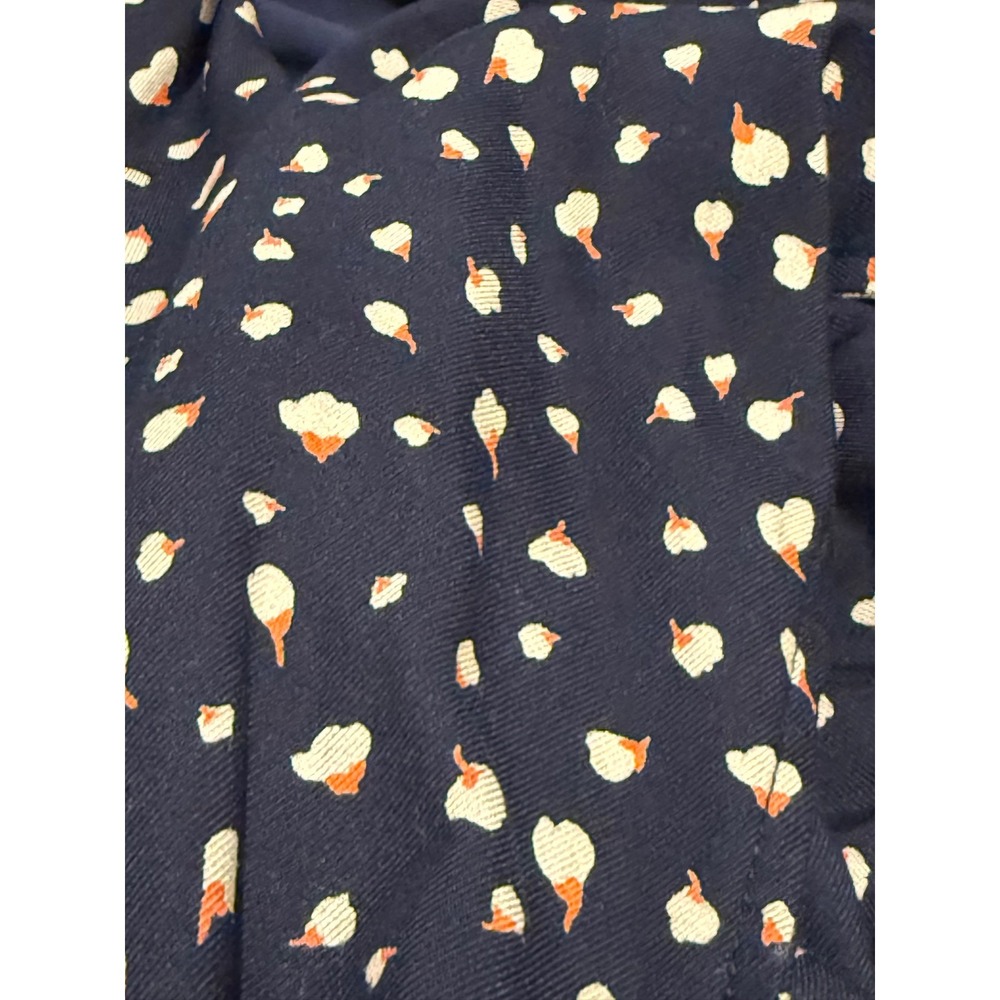 Zara Woman Navy Blue Abstract Floral Print Lightweight Trench Duster Coat M - Picture 4 of 6
